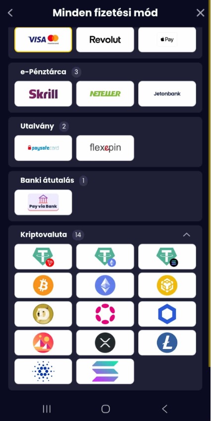 Fizetési módok a Slotsgem kaszinóban