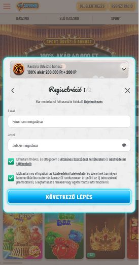 Wyns kaszinó regisztráció.